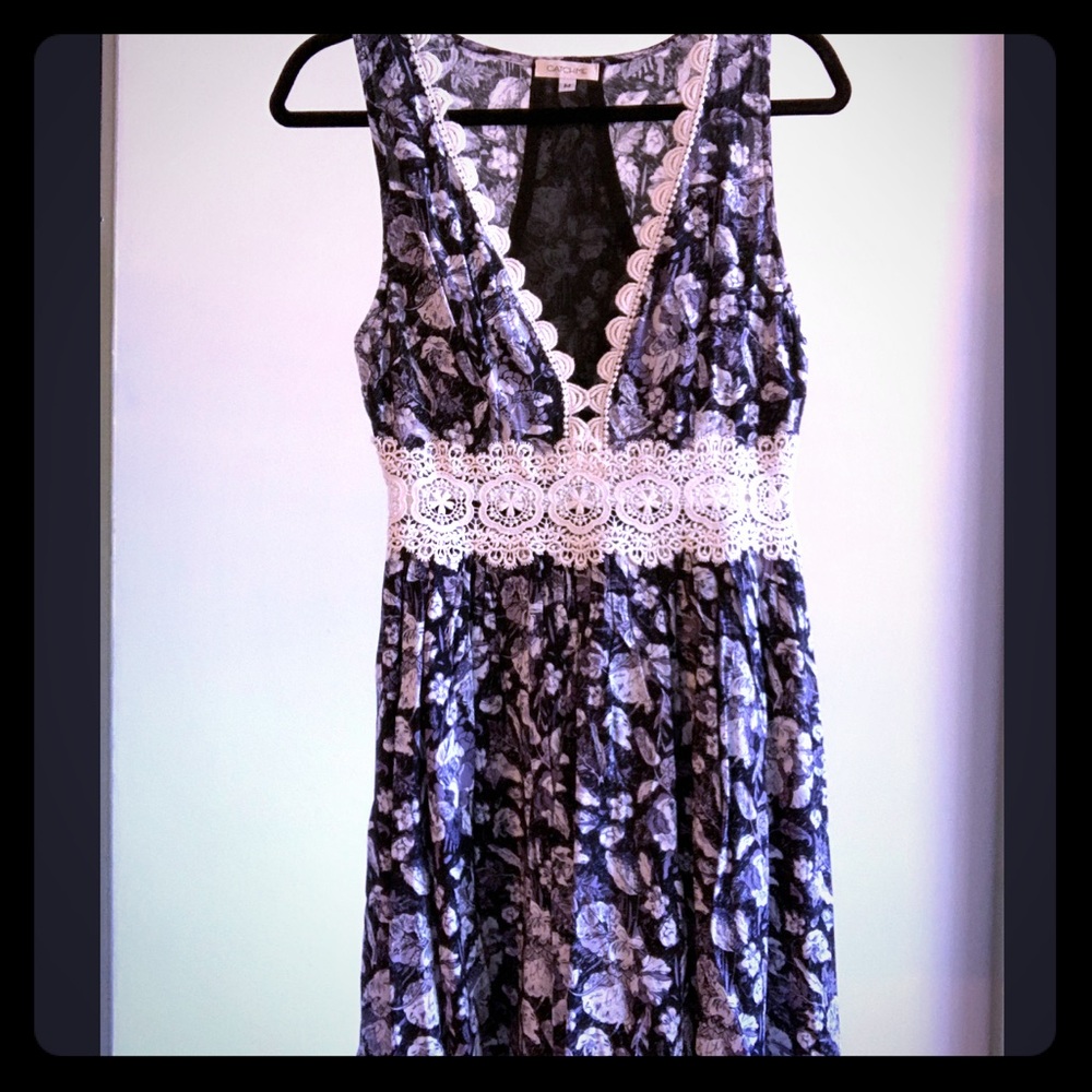 Scalloped V-Neck Dress